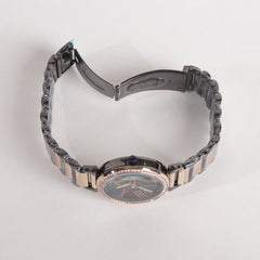 Two Tone Women Watch Black & Rosegold Color With Black Dial