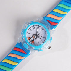 Rubber Strap Fashion Dial Wrist Watch Blue