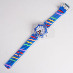 Rubber Strap Fashion Dial Wrist Watch Dark Blue