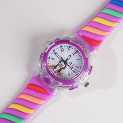 Rubber Strap Fashion Dial Wrist Watch Purple
