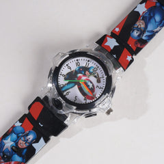 Kids Black Character Analog Watch