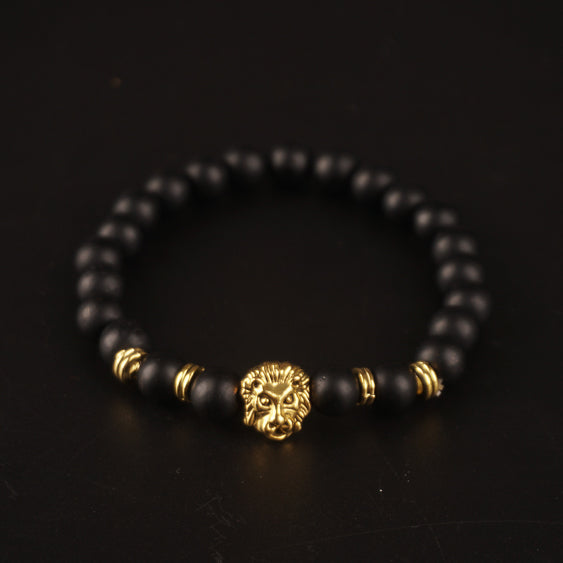 Mens Beads Black Bracelet L