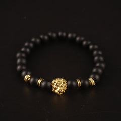 Mens Beads Black Bracelet L