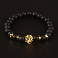 Mens Beads Black Bracelet L