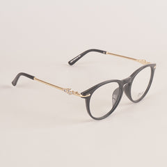 Womens Fancy Black Golden Optical Frame