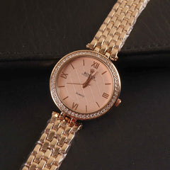 Women Chain Wrist Watch Rosgold R Pink