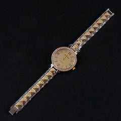 Women Chain Wrist Watch Two Tone