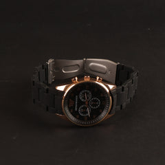 Mens Wrist Watch Black Chain Design