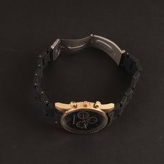 Mens Wrist Watch Black Chain Design
