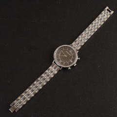 Women Chain Wrist Watch Silver Black MK