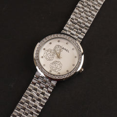 Women Chain Wrist Watch Silver White C