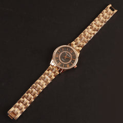 Women Chain Wrist Watch Rosegold Mk Black