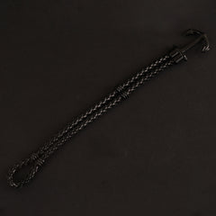 Black Leather Rope Bracelet Anchor Design