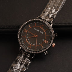 Women Chain Wrist Watch Black MK