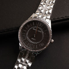 Women Chain Wrist Watch Silver Black MK