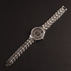 Women Chain Wrist Watch Silver Black MK