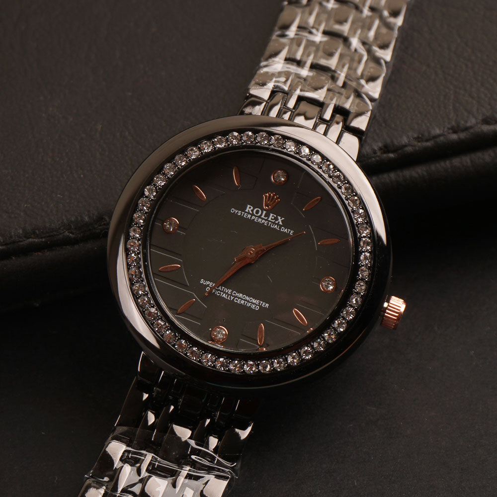 Women Chain Wrist Watch Black R