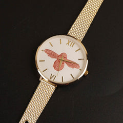 Golden Women Wrist Watch
