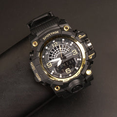 Digital LED Mens Sport Watch Golden Shade