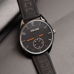 Mens Wrist Watch Black Strap with Black Dial