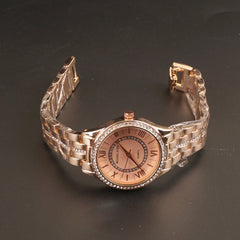 Women Chain Wrist Watch Rosegold Pink MK