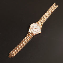 Women Chain Wrist Watch Rosegold White MK