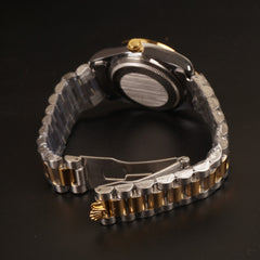 Women Chain Wrist Watch Two Tone Grey R