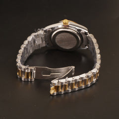 Women Chain Wrist Watch Two Tone White R