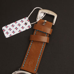 Mens Fancy Watch With Date & Time Brown Strap