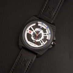 Mens Fancy Watch With Date & Time Black Strap