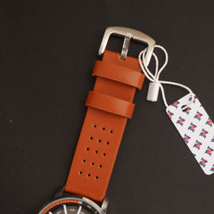 Mens Fancy Watch With Date & Time Brown Strap