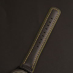 Mens Fancy Watch With Date & Time Black-Yellow Strap
