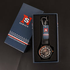 Mens Fancy Watch With Date & Time Black Strap
