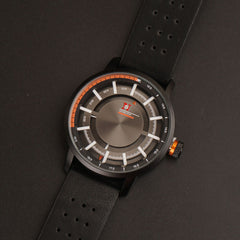 Mens Fancy Watch With Date & Time Black Strap