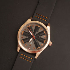 Mens Fancy Watch With Date & Time Black Strap