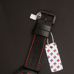 Mens Fancy Watch With Date & Time Black-Red Strap
