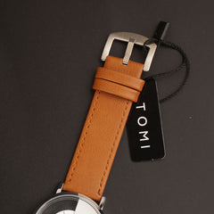 Mens Watch With Date & Time Brown Strap