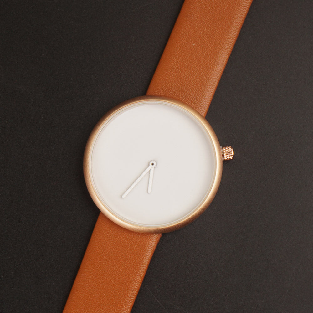 Mens Watch With Date & Time Brown Strap