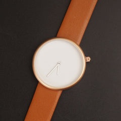 Mens Watch With Date & Time Brown Strap