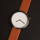 Mens Watch With Date & Time Brown Strap Black
