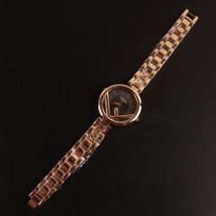 Women Chain Wrist Watch Rosegold Black