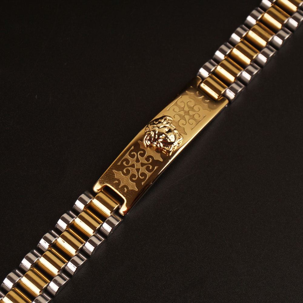 Mens Two Tone Chain Bracelets Li