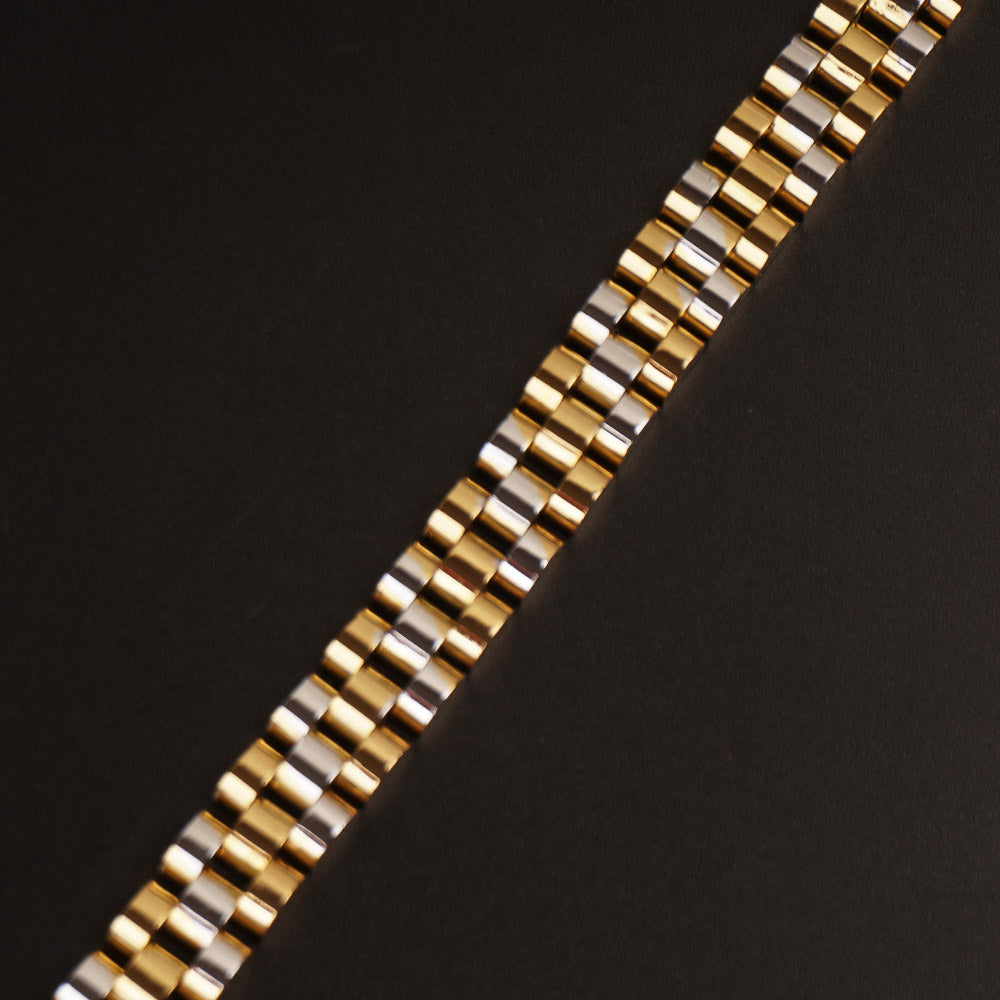 Golden Silver Chain Bracelets 10mm