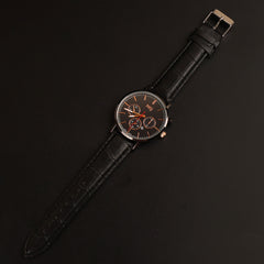 Black Strap Black Dial Fashion Wrist Watch