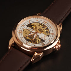 Mens Skeleton Automatic Watch R1 Brown
