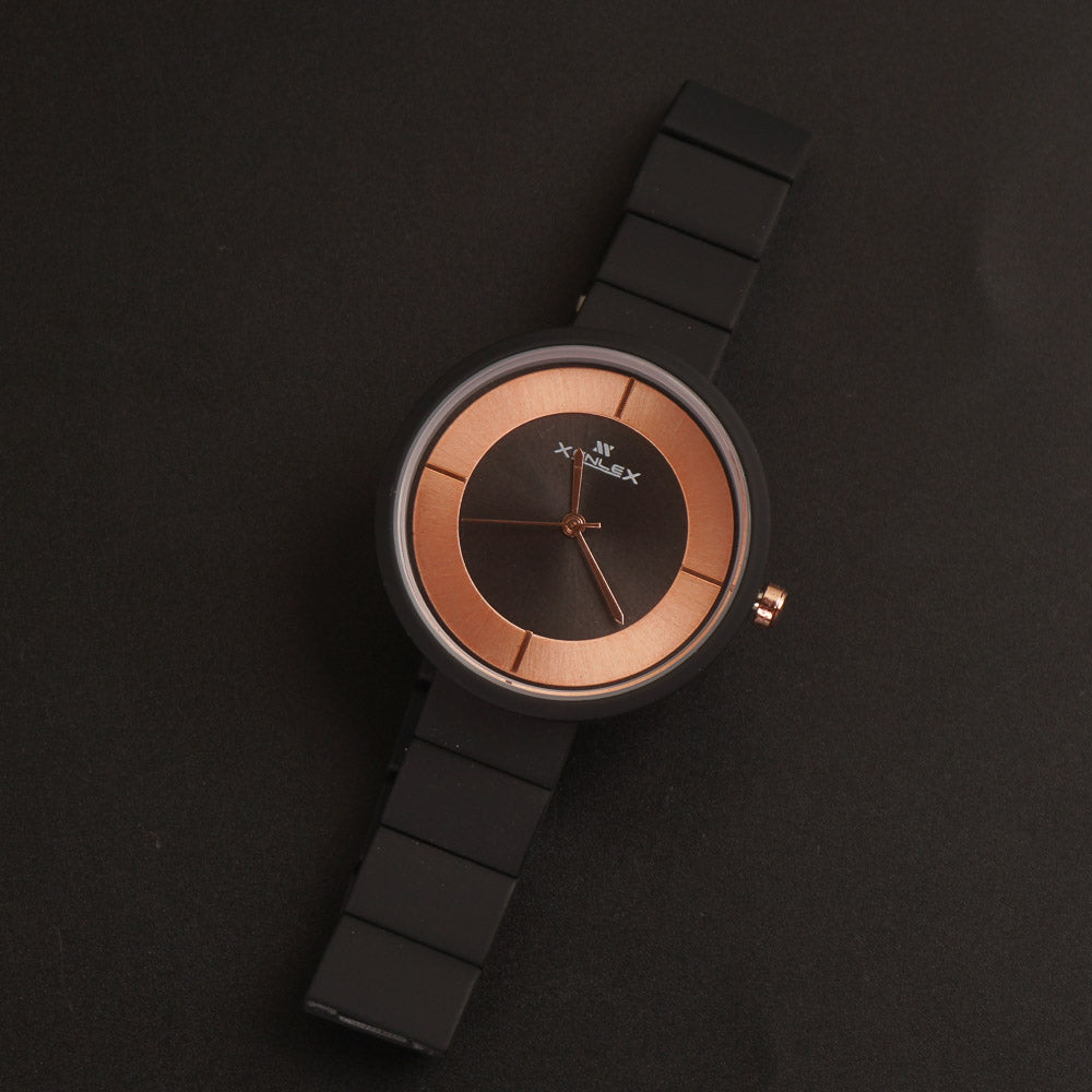 Women's Wrist Watch Black Dial with Black Strap X