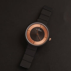 Women's Wrist Watch Black Dial with Black Strap X