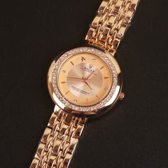Women Chain Wrist Watch Rosegold Pink R