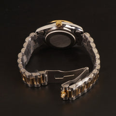 Women Chain Wrist Watch Two Tone Silver R