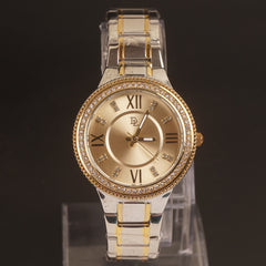 Women Chain Wrist Watch Two Tone Golden DL